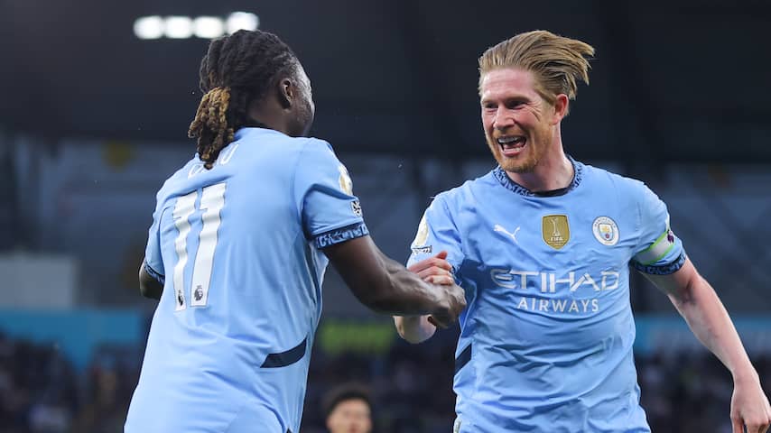 Afzwaaiende De Bruyne bezorgt City belangrijke zege in strijd om CL-voetbal