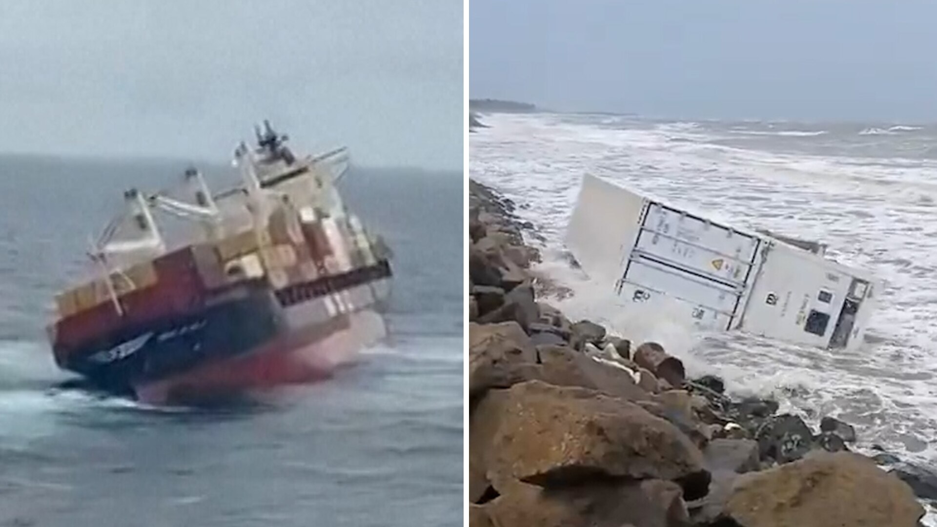 Video | Containers met gevaarlijke lading dobberen voor Indiase kust